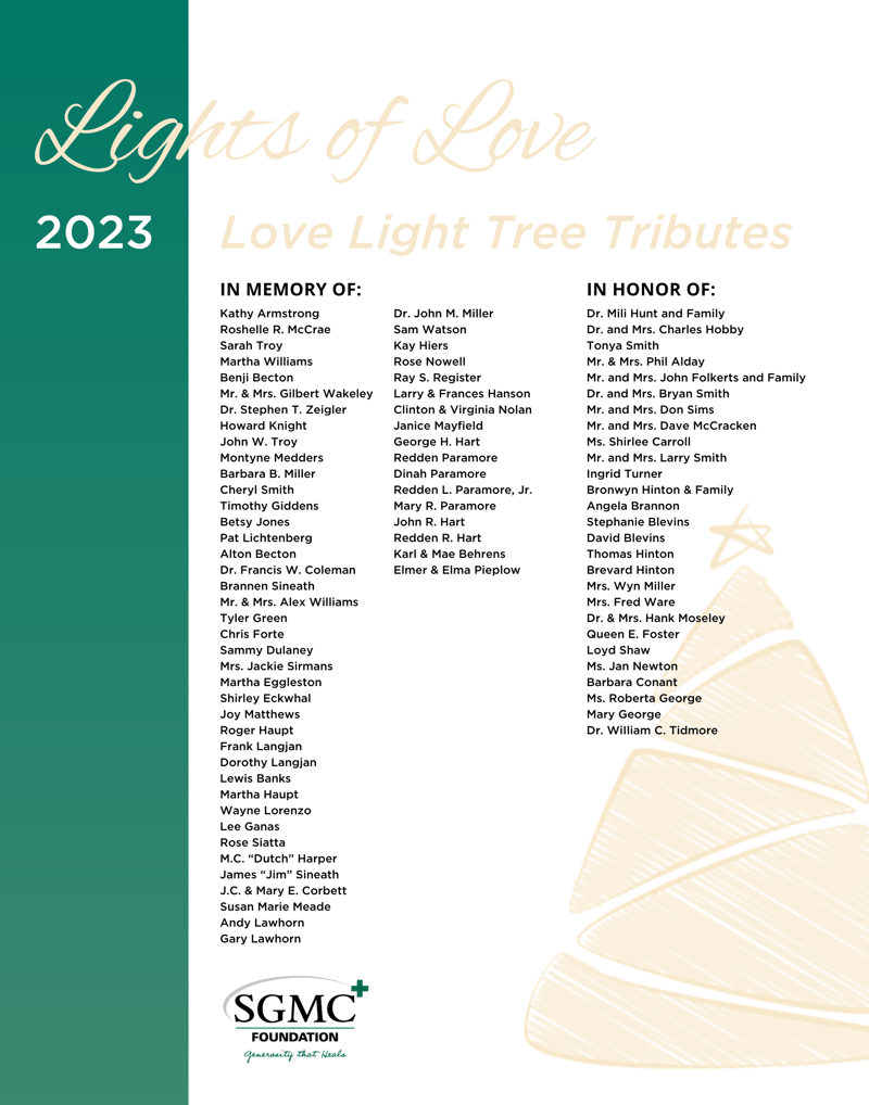 2023 Love Light Tree Tributes