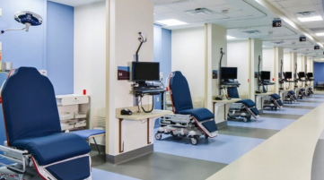 row of chairs in hospital